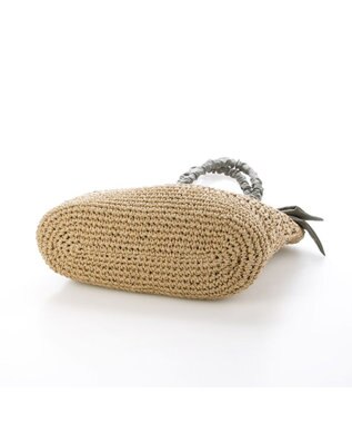 UNBILLION カシュカシュ cachecache / 下がりリボン柄編みトート カゴバッグ GY