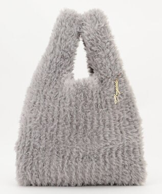 ANY SIS フワモコフェイクファー バッグ ライトグレー