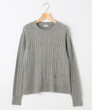 組曲 カシミヤブレンドバルキーケーブル ニット グレー系