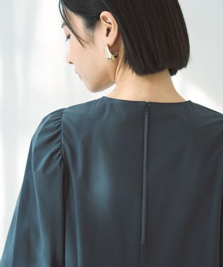 UNFILO FINE MOVE ボリュームスリーブ ワンピース [WEB限定]チャコール