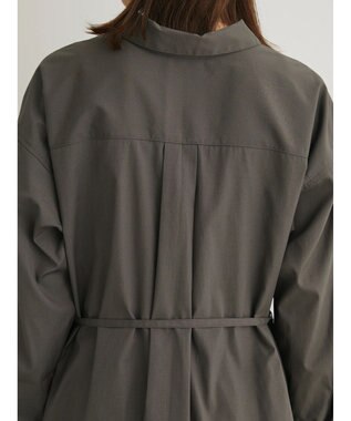 Green Parks ミドル丈シャツワンピースII Charcoal Gray