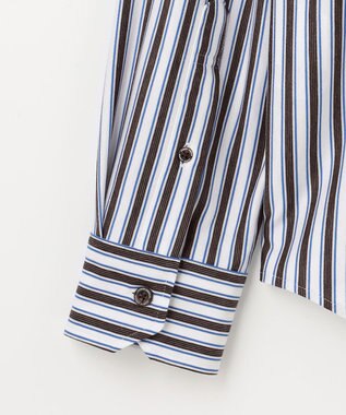 JOSEPH ABBOUD 【キングサイズ・快適な着心地・イージーケア】コンフォートジャージー ストライプ シャツ ダークブラウン系5