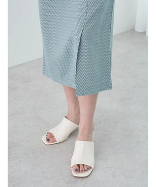 earth music&ecology シェブロン柄タイトスカート Green