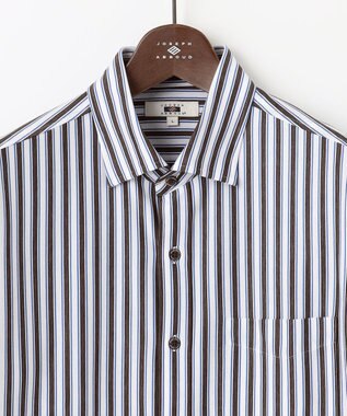 JOSEPH ABBOUD 【キングサイズ・快適な着心地・イージーケア】コンフォートジャージー ストライプ シャツ ダークブラウン系5