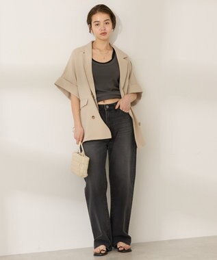 AMERICAN HOLIC テーラード半袖ジャケット Beige