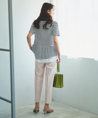 Feroux 美シルエットカラーテーパード パンツ ライトグレー系