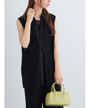 Te chichi クレープメッシュノースリーブシャツ（セットアップ可）