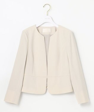 ANY SIS 【セットアップ対応】セレモニーダブルクロス ノーカラー ジャケット ベージュ