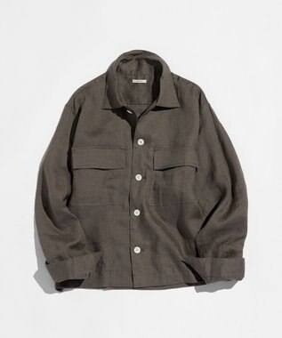 LENO LINEN WORK SHIRTS《UNISEX》リネンワークシャツ KHAKI