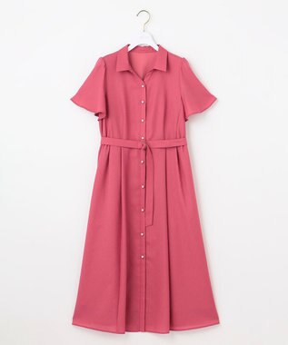 ANY SIS 【接触冷感・UVカット・速乾】スムージーポリエステル シャツワンピース レッド