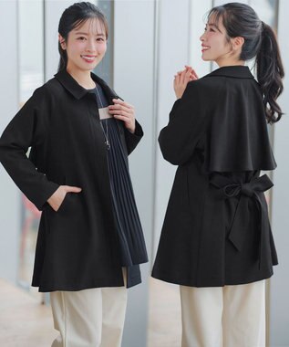 Tiaclasse ステンカラーフレアミドルコート