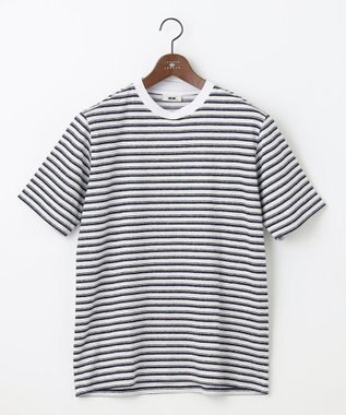 JOSEPH ABBOUD 【リネン素材/清涼感/吸水速乾】リネン天竺ボーダー Ｔシャツ ホワイト系2