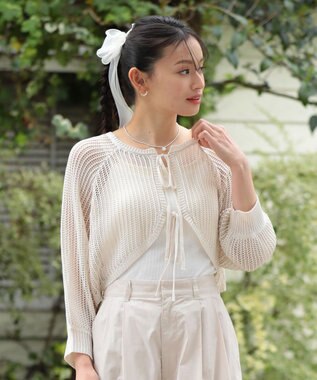 Green Parks ・ＥＬＥＮＣＡＲＥ　ＤＵＥ　２ｗａｙメッシュカーディガ Off White