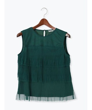 Te chichi ティアードチュールプリーツブラウス グリーン