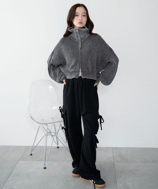 WEGO ダブルジップショートニットブルゾン スミクロ