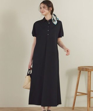 23区 【SLOW/一部店舗限定】ファンクショナル ポロ ワンピース ブラック
