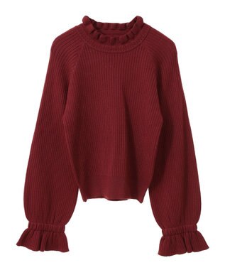 Green Parks ・ｓｗｉｎｇ　ｂｙ　キャンディスリーブリブニット Red