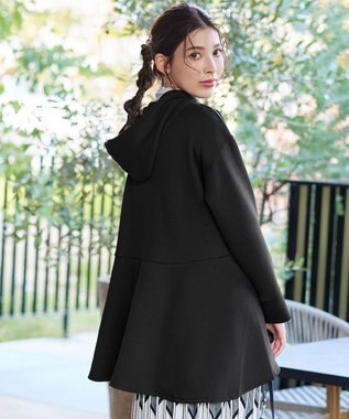 Tiaclasse 【洗える】バックフレアダンボールパーカー ブラック