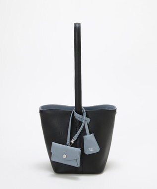 TOPKAPI 【Breath TOPKAPI】DUAL デュアル シュリンクレザー バイカラー 2way ワンハンドル ショルダーバッグ チャーム付き ブラック