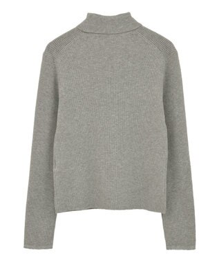 Green Parks チクチクしないリブタートルニットプルオーバー Gray Mixture