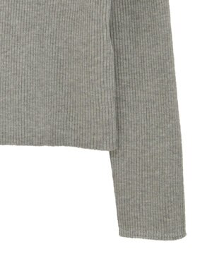 Green Parks チクチクしないリブタートルニットプルオーバー Gray Mixture