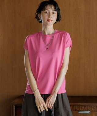 23区 レーヨンポリエステルストレッチ フレンチスリーブ ニット