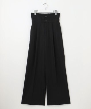 23区 【エステータ】コットンダブルクロス マーベルト ワイドパンツ ブラック系