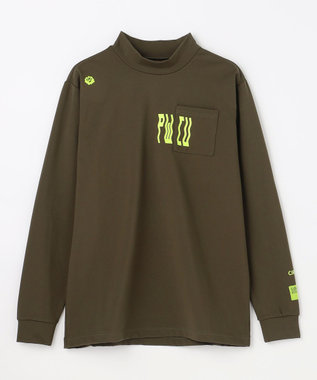 PW CIRCULUS 【裏起毛であたたか】【MEN】WAVY LOGO  裏起毛ロングスリーブモックネックT ゴルフ