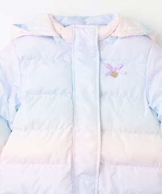 ANY KIDS 【洗濯機OK】中綿 リボン コート レインボー