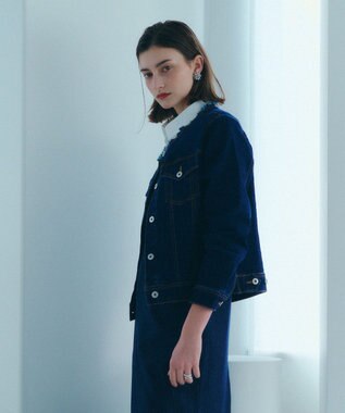 YECCA VECCA ノーカラーストレッチGジャン Dark Indigo