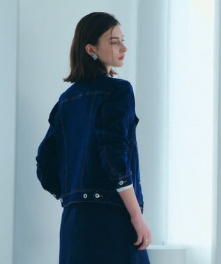 YECCA VECCA ノーカラーストレッチGジャン Dark Indigo