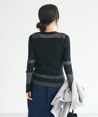 CRAFT STANDARD BOUTIQUE シアーニット長袖プルオーバー Black