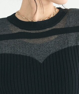 CRAFT STANDARD BOUTIQUE シアーニット長袖プルオーバー Black