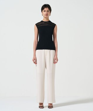  リブシアーニットトップ