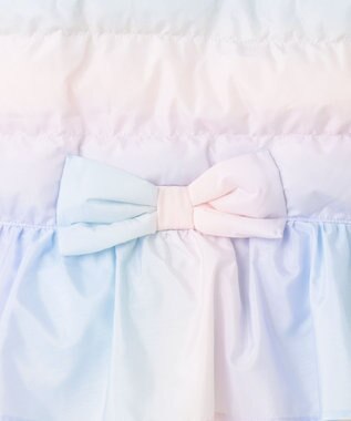 ANY KIDS 【洗濯機OK】中綿 リボン コート レインボー