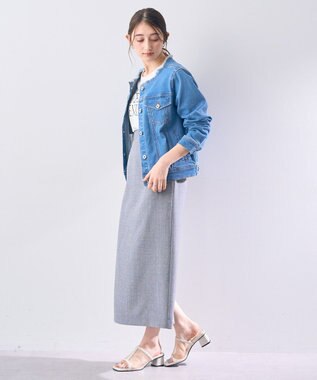 YECCA VECCA ノーカラーストレッチGジャン Indigo