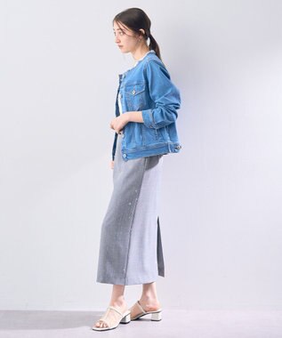 YECCA VECCA ノーカラーストレッチGジャン Indigo