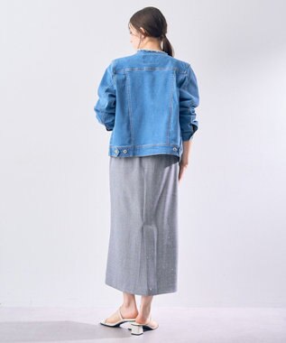 YECCA VECCA ノーカラーストレッチGジャン Indigo