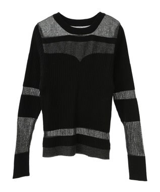 CRAFT STANDARD BOUTIQUE シアーニット長袖プルオーバー Black