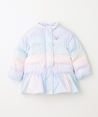 ANY KIDS 【洗濯機OK】中綿 リボン コート レインボー