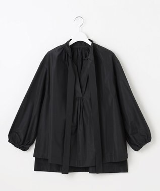 23区 【R(アール)】ポリエステルシルクタフタ ボウタイ ブラウス ブラック系