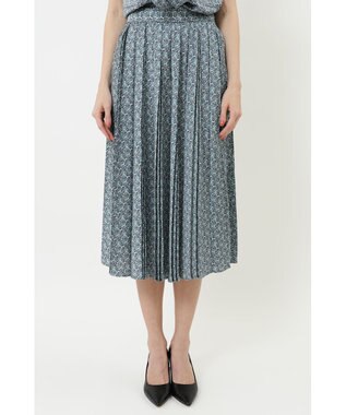 DAKS サテンプリントプリーツスカート