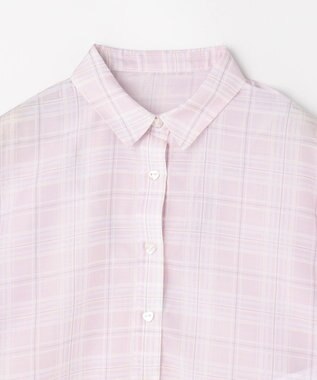 ANY KIDS シアーチェックシャツ ピンク