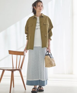 23区 L 【SLOW/一部店舗限定】リンクルレース レイヤード ワンピース ホワイト系