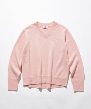 J.PRESS LADIES CASHBIT NEO Vネック ニット ピンク系