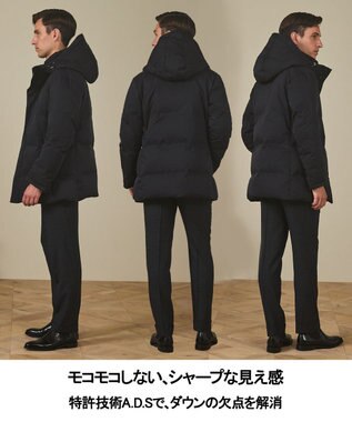 GOTAIRIKU WEB限定【仕事で着られる】ドレスダウンコート_ストレッチツイル_25年新作 ブラック系