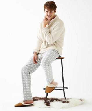 JOSEPH ABBOUD MOUNTAIN 【SPACE／UNISEX】フランネルジャージーチェック パンツ ライトグレー系3