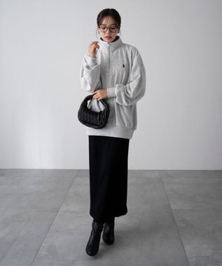 WEGO 【WEB限定/25年秋冬新作/ユニセックス着用ITEM】別注USPOLOハーフZIPPO 杢グレー