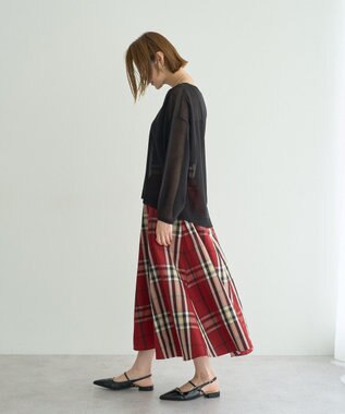 YECCA VECCA 【撥水】メモリーフレアスカート Red