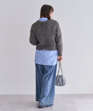 Green Parks ・Ｐｅｔｉｔ　Ｆｌｅｕｒ　シャギーニットカーディガン Charcoal Gray